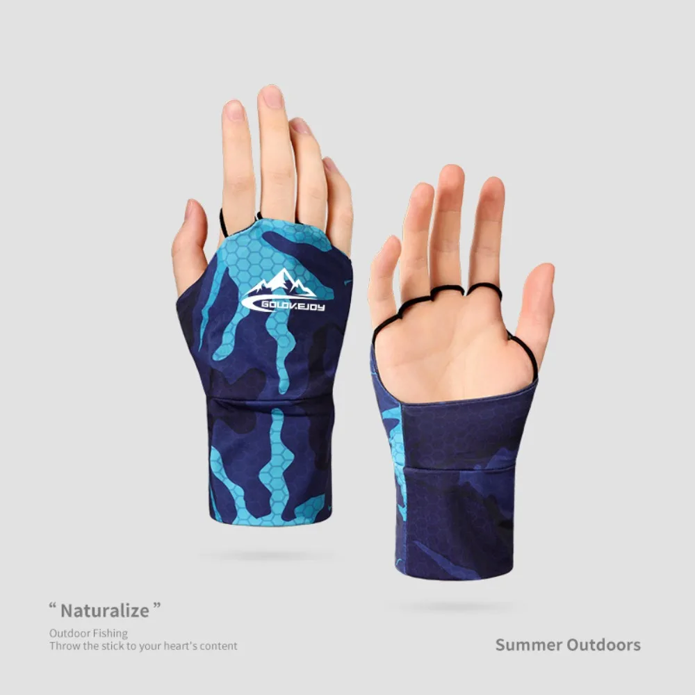 Cycling Gloves Fishing Gloves Touch Screen Ice Silk Fishing Gloves Anti-uv Highly Elastic Armguard Breathable Palm Hollowed Riding Driving Gloves