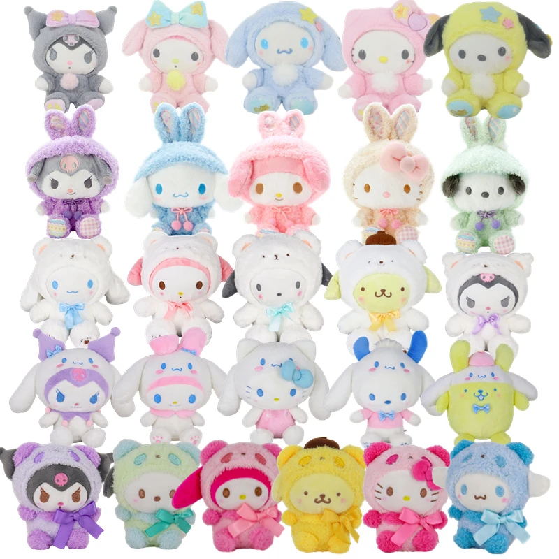 

10-15cm Sanrio Plush Stuffed Toys Cartoon Anime Figure Kuromi My Melody Cinnamoroll Cute Dolls Baby Birthday Gifts Kawali Decor