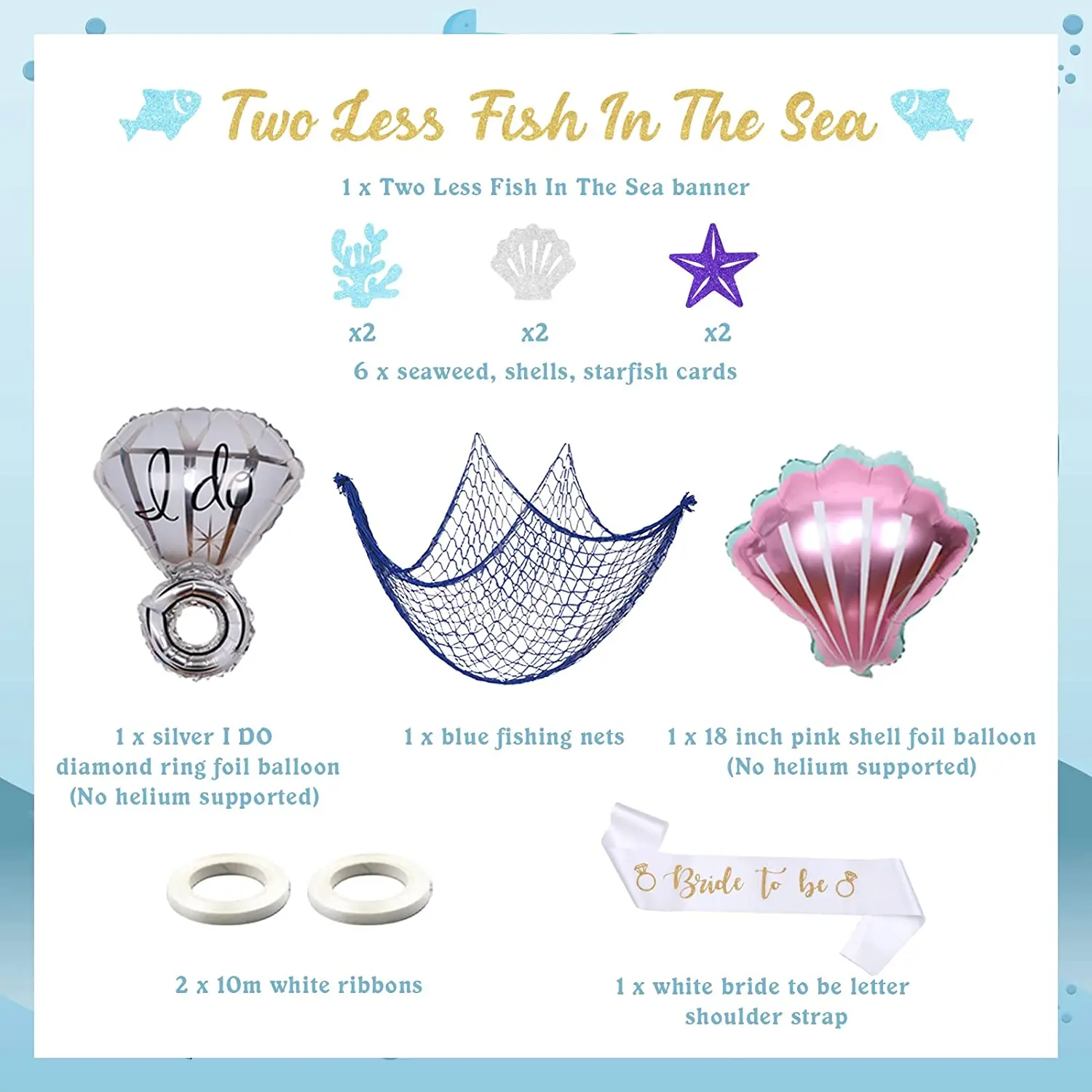 Two Less Fish In The Sea Decorations Nautical Sea Themed Bridal Shower  Wedding Bachelorette Party Decoration with Fishing Net