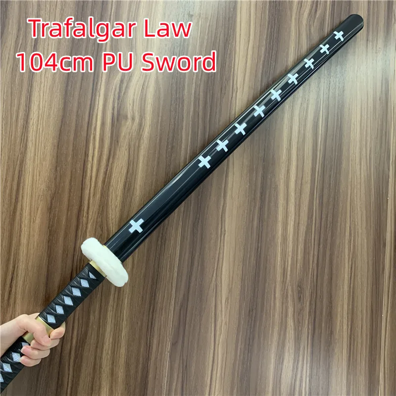 FC 104cm Cosplay Sword 1:1 Anime One Piece Sword Zoro Trafalgar Law Black Weapon Katana Safety PU Knife Samurai Toy cosplay sword cosplay prop cosplay toy