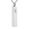 Custom Stainless Steel Vertical Cubic Bar Container Urn Memorial Pendant Necklace Ash Keepsake Cremation Jewelry Hypoallergenic 5
