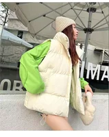 Women Fashion Autumn New 2024 Stand Collar Elegant Down Coats Warm Outerwear Casual Belt Sleeveless Winter Women Vests Jackets - Image 6