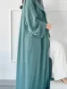 Abaya avec écharpe pour femmes musulmanes, ensemble 2 pièces, cardigan long, robe longue décontractée, caftan, fête du Ramadan, caftan modeste
