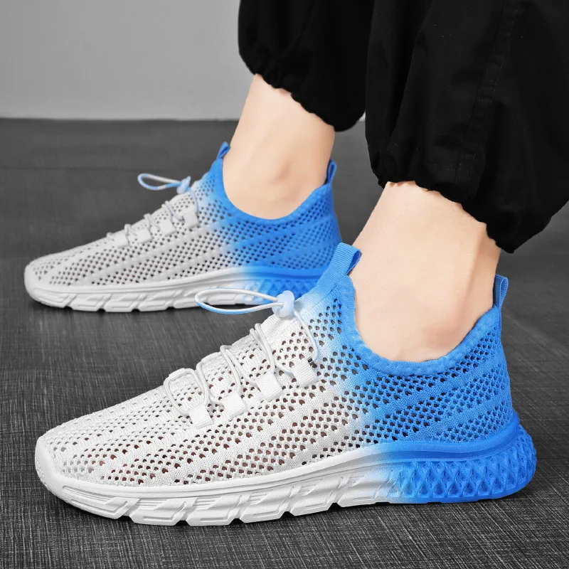 

Men Sneakers Summer Breathable Lightweight for Men Casual Tennis Hollow Mesh Male Lace up Comfortable for MenShoes SY6-107