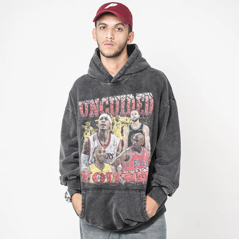 

1898 Brooklyn New York Printed Men Hoodies Fashion Fleece Hoody Creativity Pullover Clothing Street Loose Sweatshirts Men'S