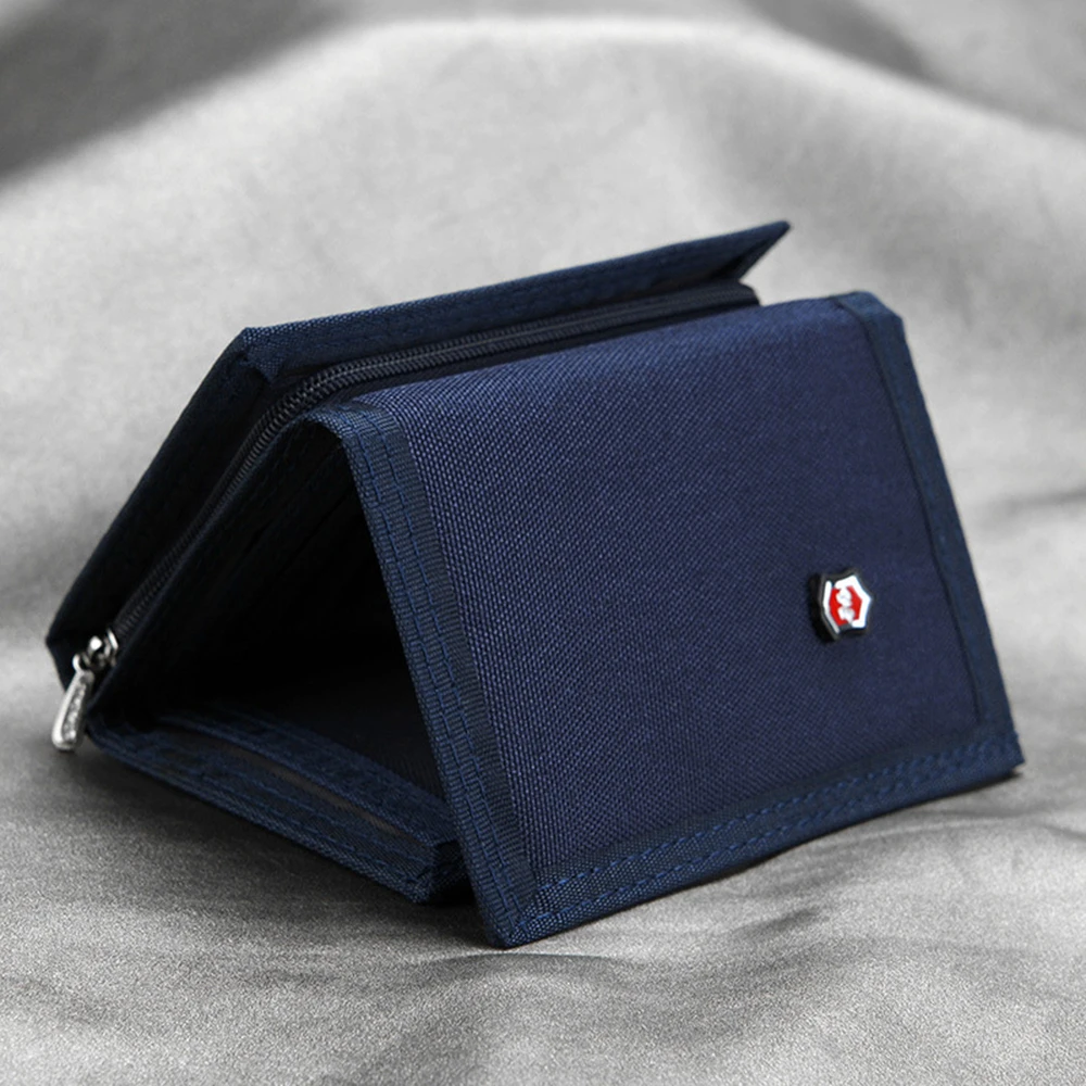 Rugged Cordura Mens Tri-Fold Wallet - Zippered Coin Pocket, Multifunctional compartments, Classic Style - Durable and Stylish 3