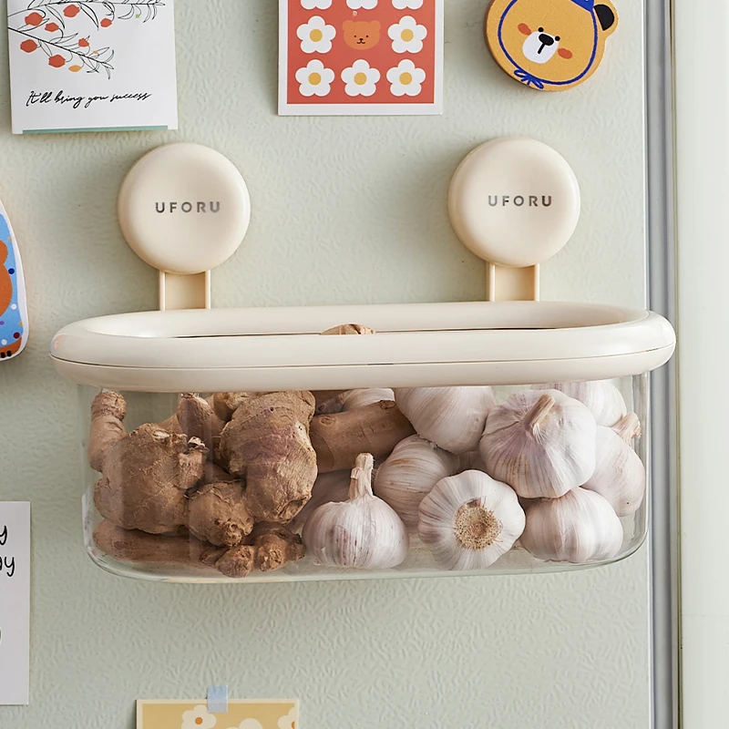 UFORU Bathroom suction tray shelf perforation-free wall-mounted toiletries table cosmetic tissue storage box 3