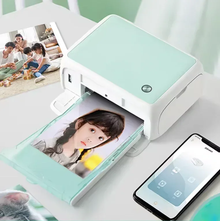 GlowMartHPRT CP4000L Impresora de Fotos 10x15cm 3 inches 4 inches 6 600DPI Small Phone Photo Machine for Home