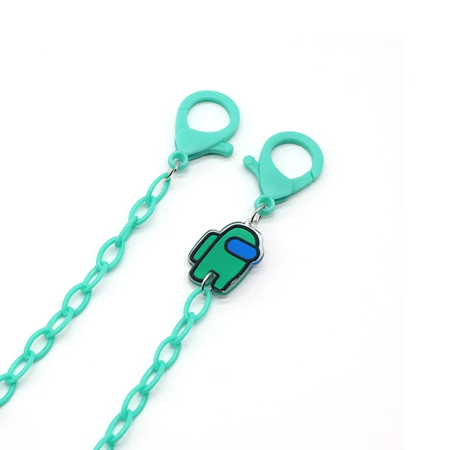 Face Mask Chain For Children Acrylic Fashion Sunglasses Lanyard Cartoon Spaceman Strap Trendy Eyeglass Holder Strap Hang on Neck Mint Green