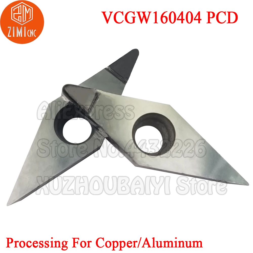 

VCGW160404 PCD VCGW 160404 diamond Insert External wood turning tool VCGW Blade lathe turning inserts For aluminum and copper