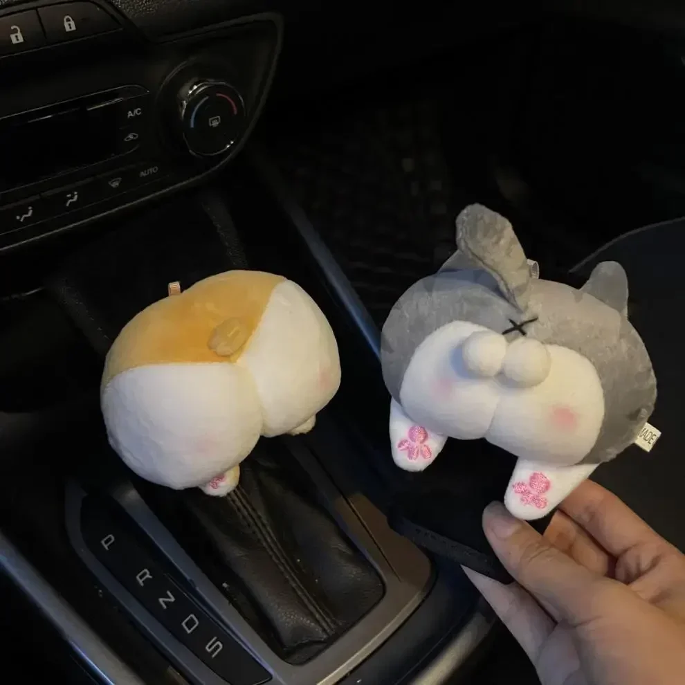 Cute Cartoon Car Handbrake Grip Covers Soft Warm Plush