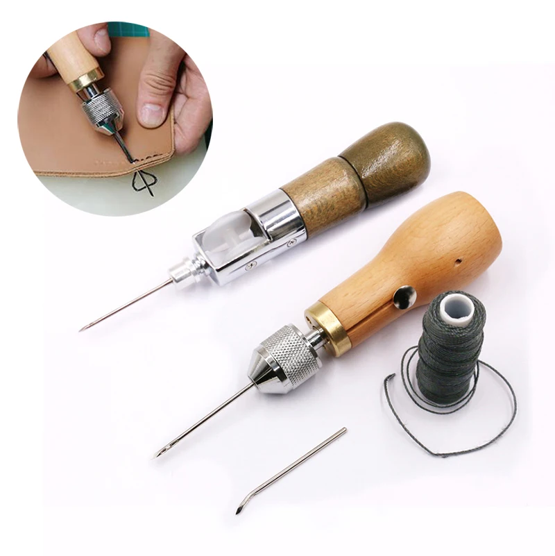 Kit Di Strumenti Per Cucire In Pelle Fai-Da-Te Macchina Per Cucire A Mano Filo Cerato Con Chiusura Rapida Per Strumenti Di Riparazione Per Calzolaio C