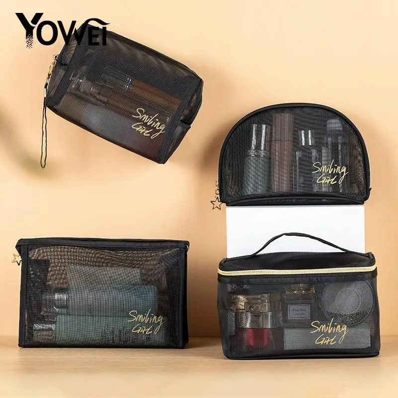 Mini Zipper Mesh Bags Portable Travel Makeup Cosmetic Zipper Pouch