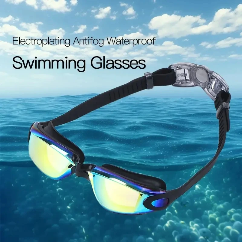 

Swimming Goggles Adult Earplugs All-in-one Electroplated Anti-fog Hd Swimming Goggles Diving Goggles Swimming Goggles