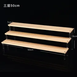 Multi-Tier Clear Acrylic Display Stand for Decorative Items and Organizers (3 tier 50x7cm)