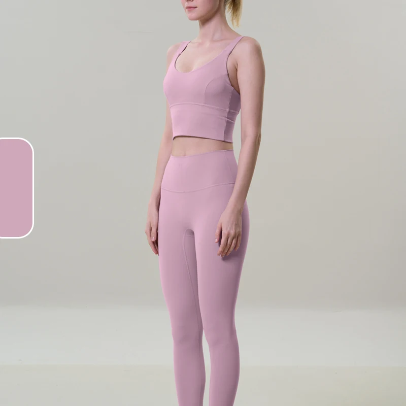 2 قطعة اليوغا مجموعات الرياضة اللياقة البدنية عالي...