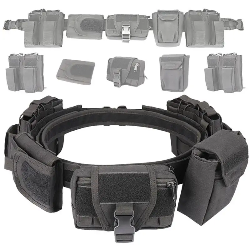 

Tactical Beltw with Attachments Pouches Set, Modular Adjustable Quick Release Duty Belt, Molle Dump Pouch IFAK Pouch