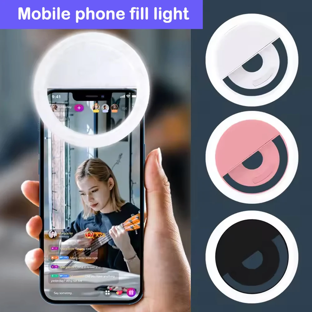 Portable Mini LED Selfie Ring Light for Enhanced Photography and Live Makeup