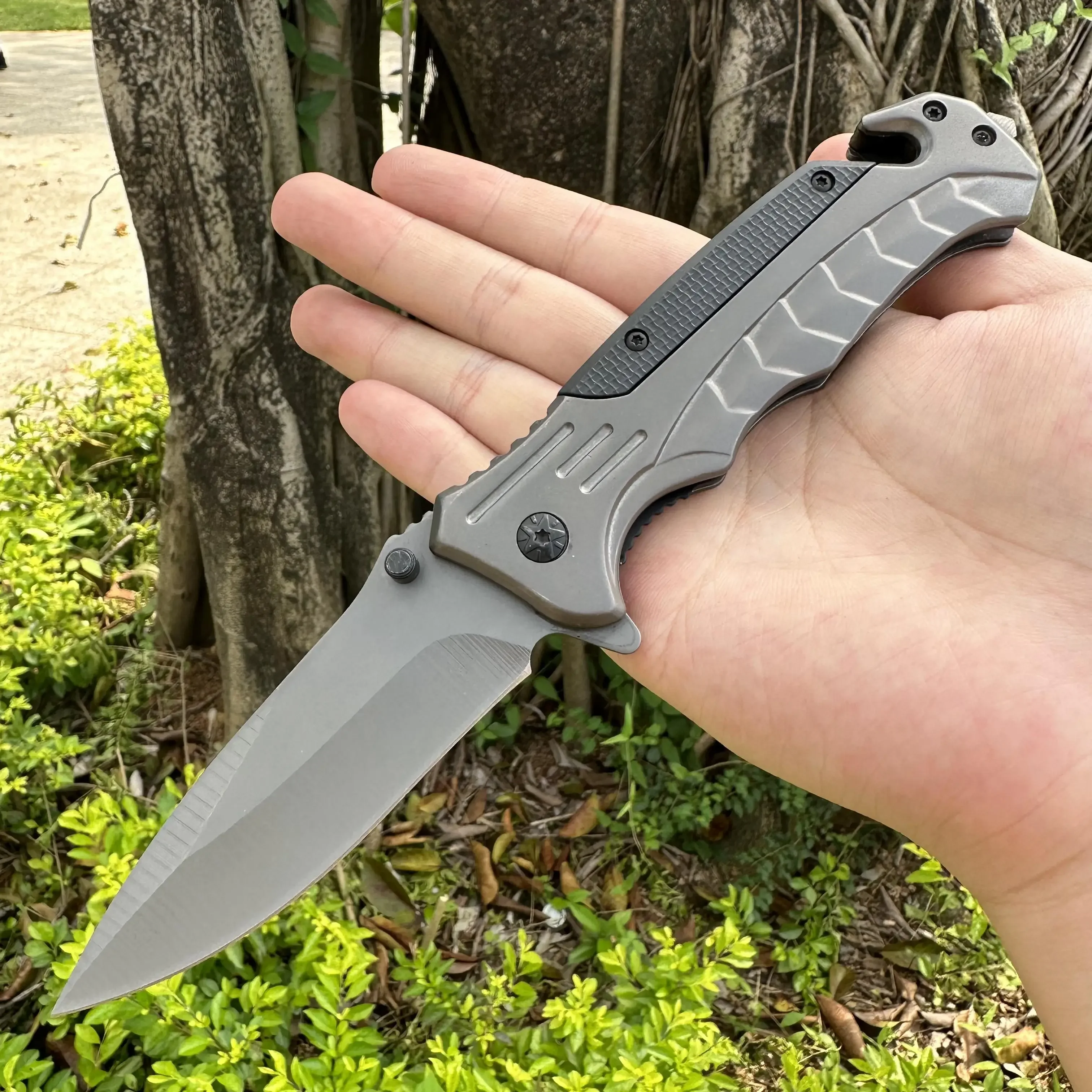 

Topwell EDC быстро открывающийся карманный складной нож со стеклянным выключателем 5Cr15MOV лезвие титана S/S + G10 Ручка аварийно-спасательный уличный