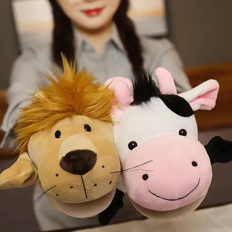 Kid Animal Soft Stuffed Toy Figure Doll Plush Baby Elephant Dinosaur Decoration Monkey Kawaii Hand Finger Puppet_voghion.com