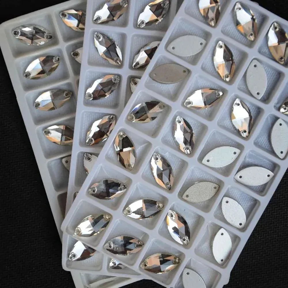 크리스탈 Cler 컬러 네벳, 돌에 바느질, 모든 크기, 5*10mm,6*12mm,7*15mm,9*18mm,13*22mm 말 눈 플랫백 재봉 비즈, 15*31mm
