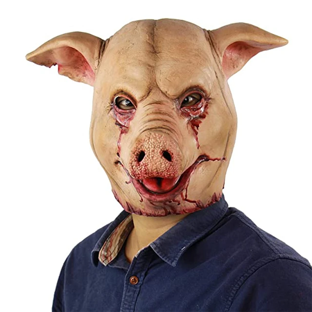 Pig Head Mask Therian Animal Latex Mascara Furry Horse Donkey Helmet Rave  Cosplay Novelty Clothes Halloween Costume for Men - AliExpress