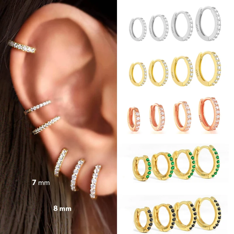 Orecchini A Cerchio Huggie In Acciaio Inossidabile Minimalista, Colore