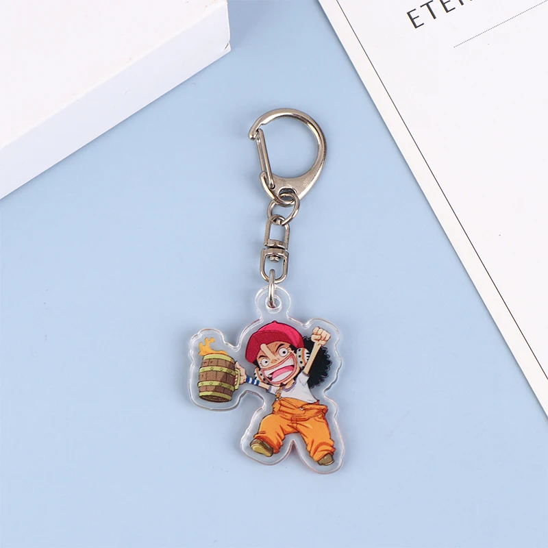 thumbnail image 1 of LLavero de acrílico con figura de Anime de una pieza, colgante de Luffy, Zoro, Sanji, Usopp, Franky Bag, modelo coleccionable, regalo de juguete, 1 ud., 1 of 5