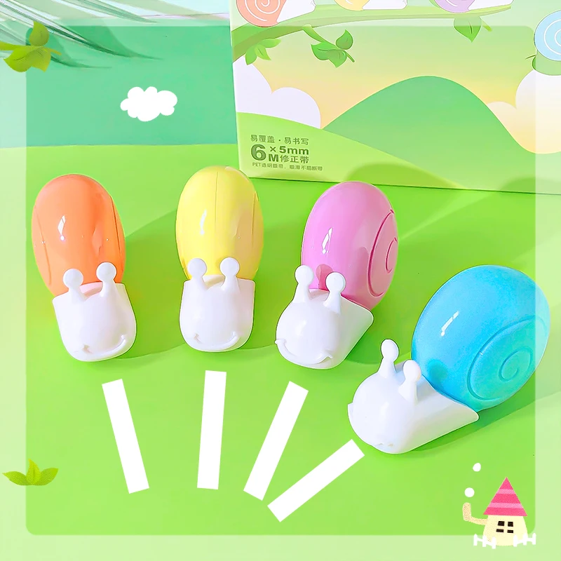 kawaii stationery items back to School useful accessories Cute things snail Correction tape corrector Aesthetic stationery