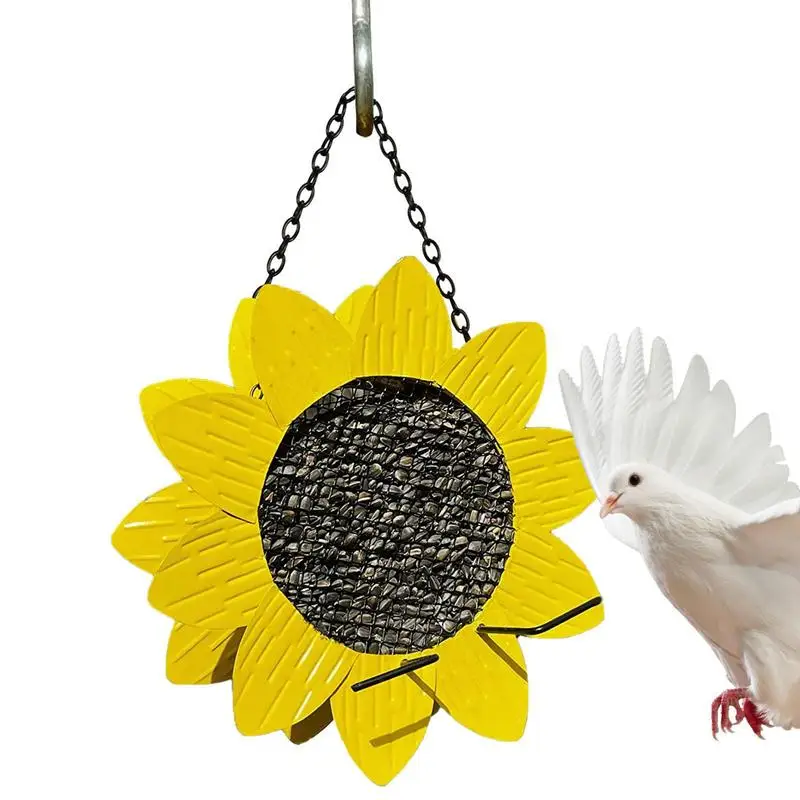 

Wild Bird Feeder Sunflower Shape Small Bird Feeder Durable Metal Bird Food Container Refillable Outdoor Bird Feeding Supplies