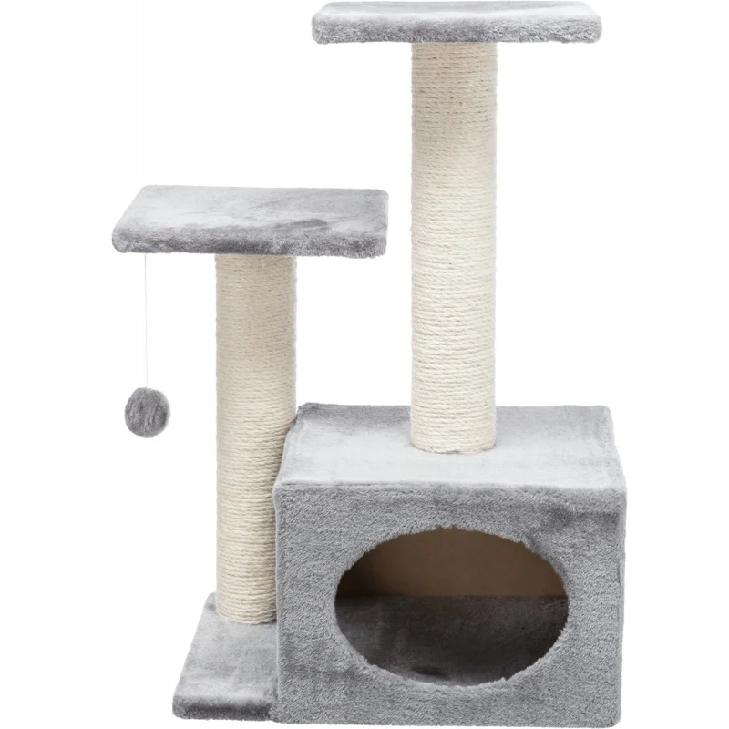 

TRIXIE Valencia Plush & Sisal 3-Level 28" Cat Tree with Scratching Posts & Condo, Gray