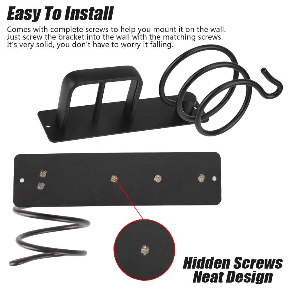 Hair Dryer Holder Rack Organizer Hair Straightener Holder Wall Mounted Bathroom Shelf Storage Accessories