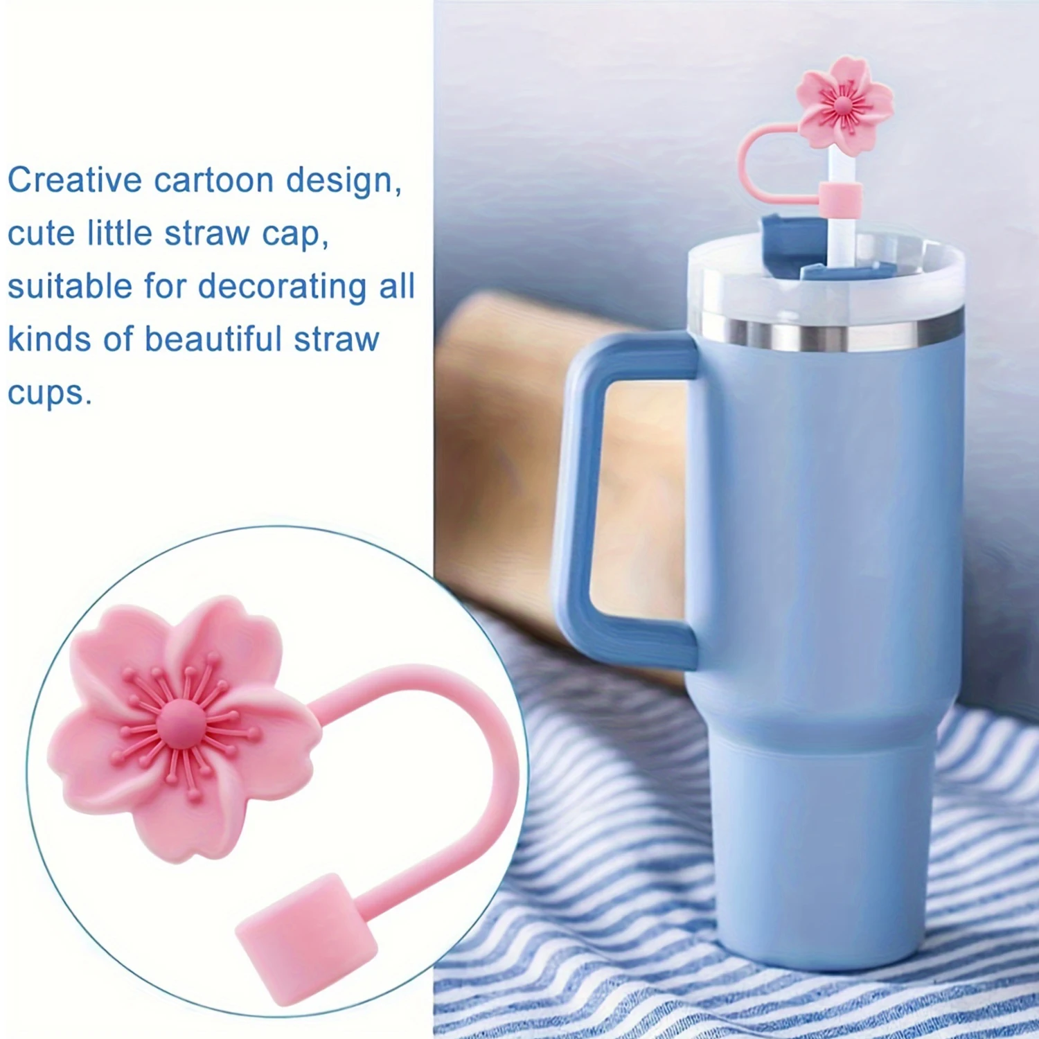 Straw Covers Flower Silicone Water Glass Bottle Shape Drinking Dust Cap Tips Accessory