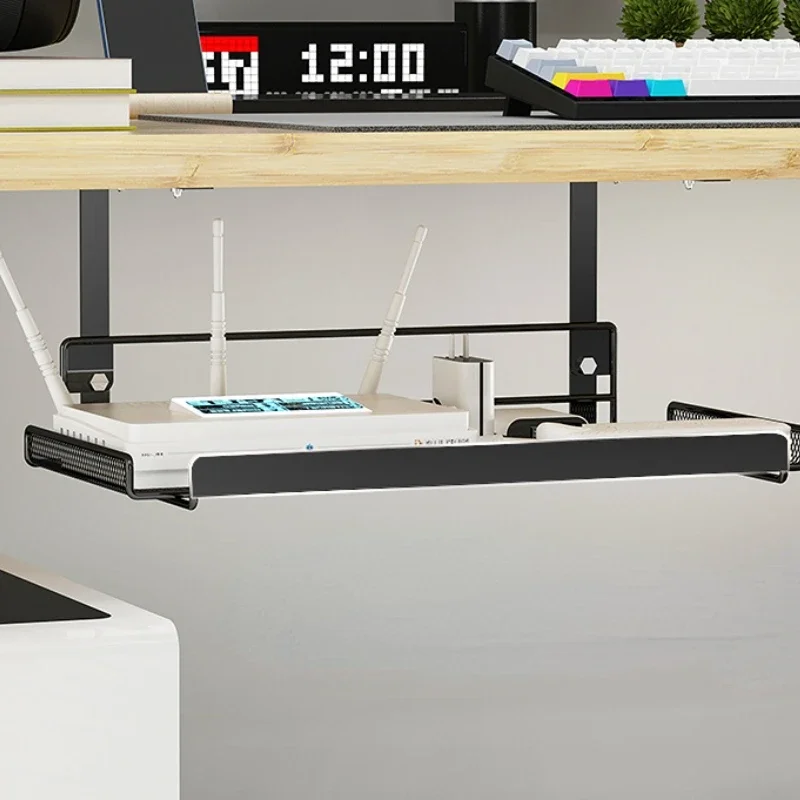 1 Table Bottom, Table Edge Cabinet Hanging, Hole Free Cable Management Computer, Storage Rack, Wire Organizer Under The
