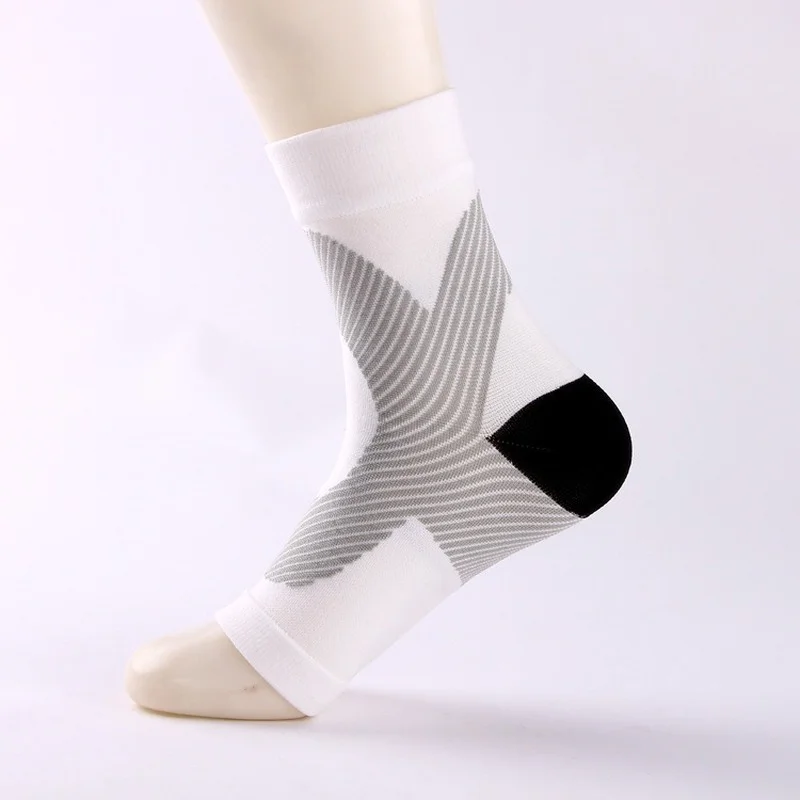 1pair Sports Ankle Brace Compression Support Sleeve Elastic Breathable for Injury Recovery Joint Pain Foot Running Socks