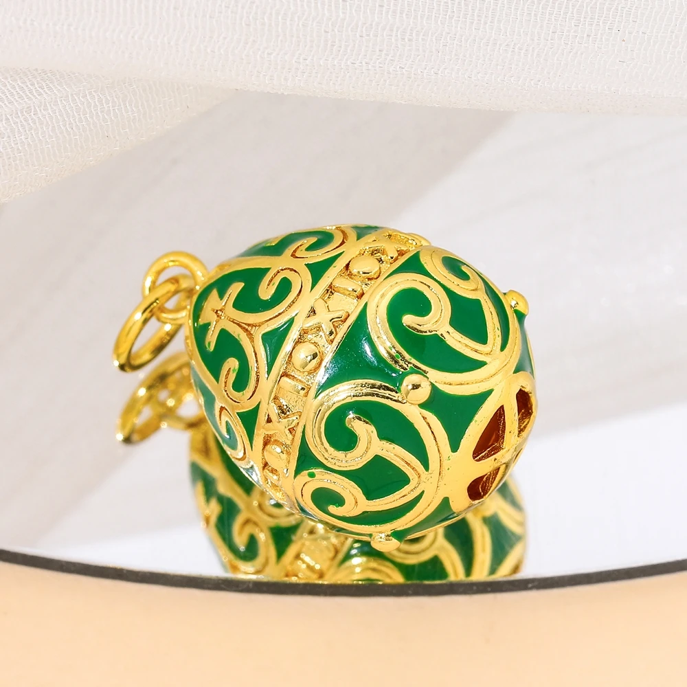 Juya DIY Damen-Brautschmuckherstellung, Dekorationen, handgefertigt, 18 Karat echt vergoldet, hohl, ovale Emaille, königliche Blumen-Charms-Zubehör – Detail 13