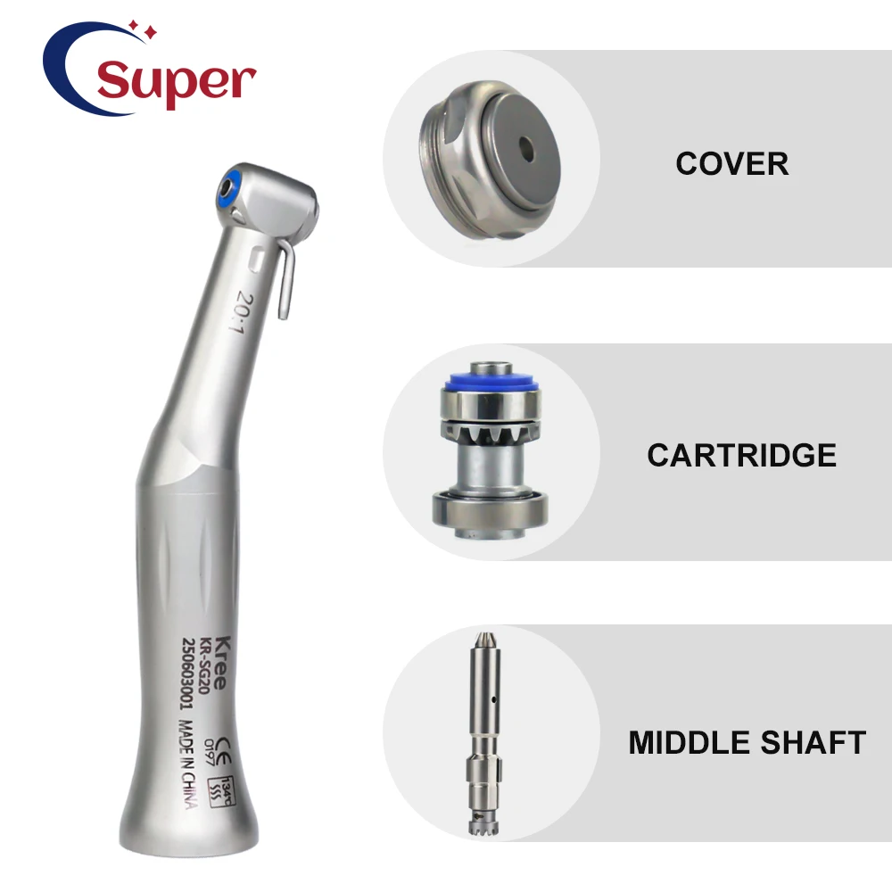 Dental 20:1 Untersetzungsgeschwindigkeit Implantatchirurgie Winkelstück E-Typ Connect Air Low Speed Handstück passend für Mikromotor