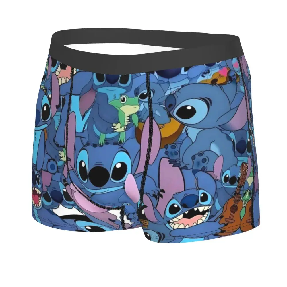 Custom Stitch Lion Cute Boxers Shorts Men's Disney Movie Briefs Underwear Fashion Underpants
