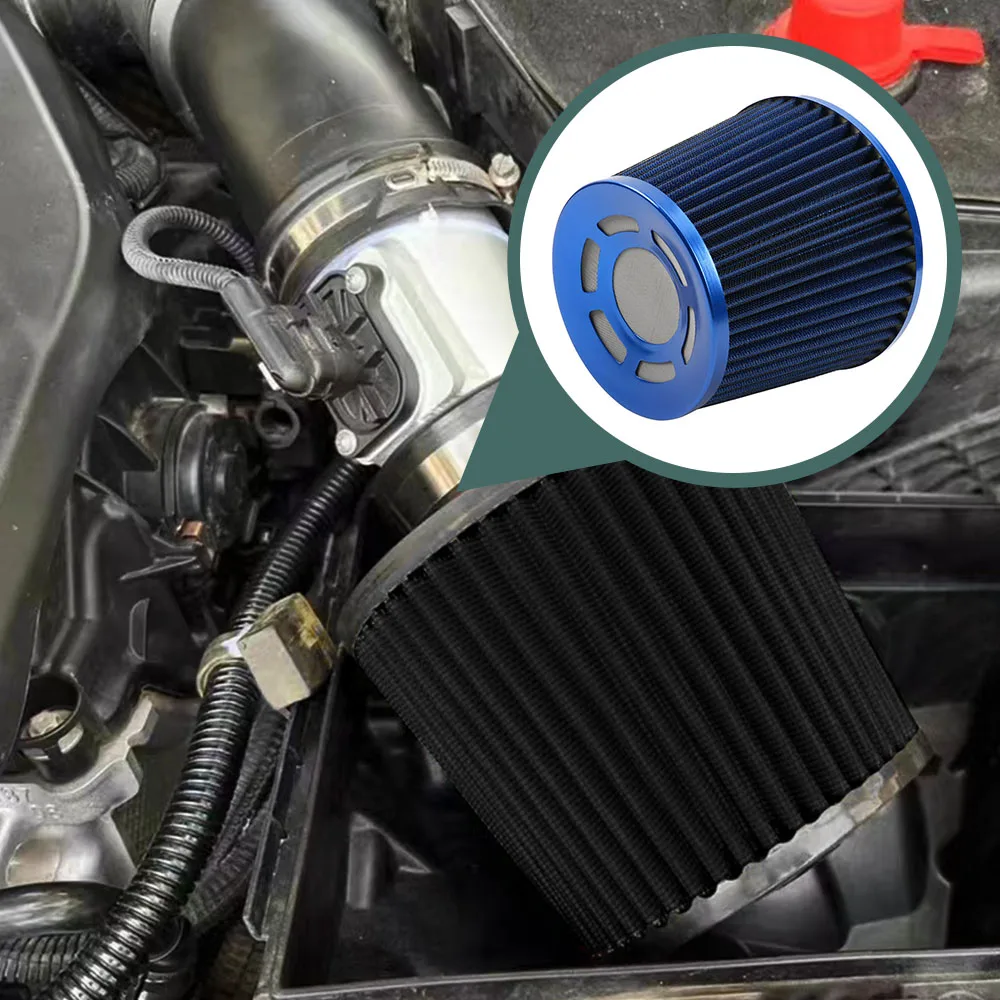 Neuer 76MM Eisen-Edelstahl Sport-Luftfilter mit Hoher Leistung und Durchfluss, Universeller Kegel-Luftansaugfilter für Autos, Induktionskit OFI073 – Detail 5