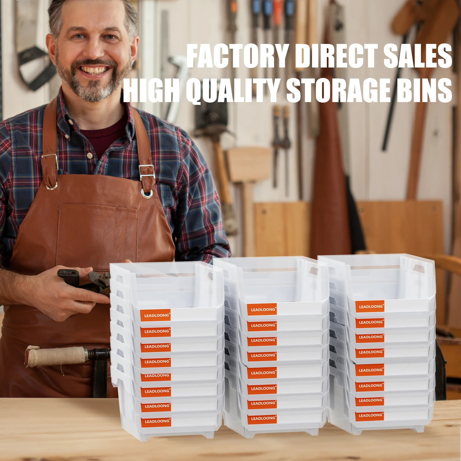 LEADLOONG Transparent Parts Bin 6/24pcs 13.5x10.5x7.6cm/5x4*3inch Classified Storage Box In Maintenance Workshop Garage Tool Bin 6