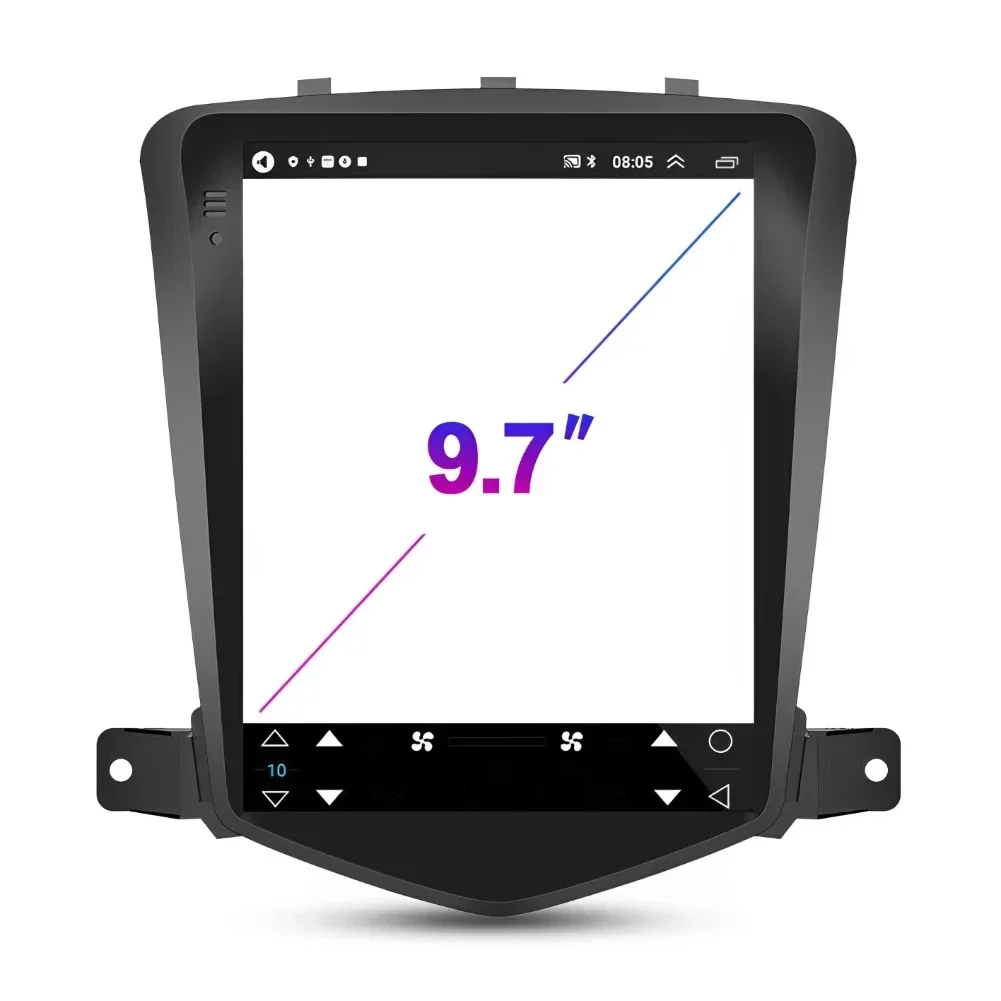 For Chevrolet Chevy Cruze 2009-2015 9.7" Stereo Head Unit with Wireless CarPlay Android Auto GPS Bluetooth Backup Camera +Mic