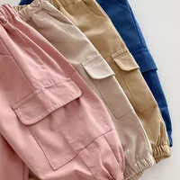 9M-5T Toddler Girls Boys Harem Pants Simplicity Big Pocket Elastic Waist Cool Cargo Pants for 5 Years Baby Trousers 6