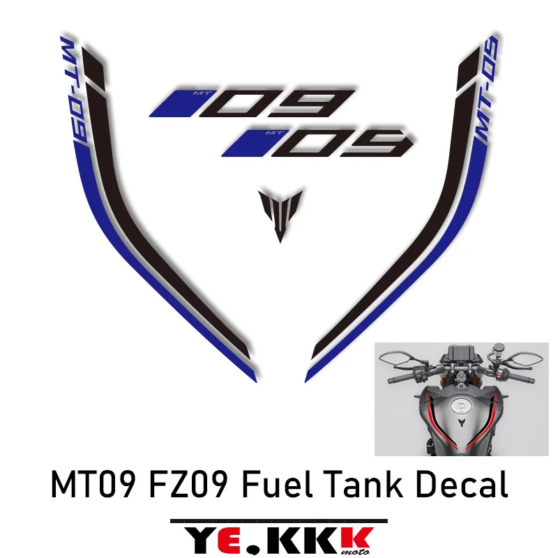 Fuel Tank Sticker Decal Custom Fluorescent Reflective Custom Engraved New Stickers For Yamaha MT09 MT-09 FZ09 FZ-09