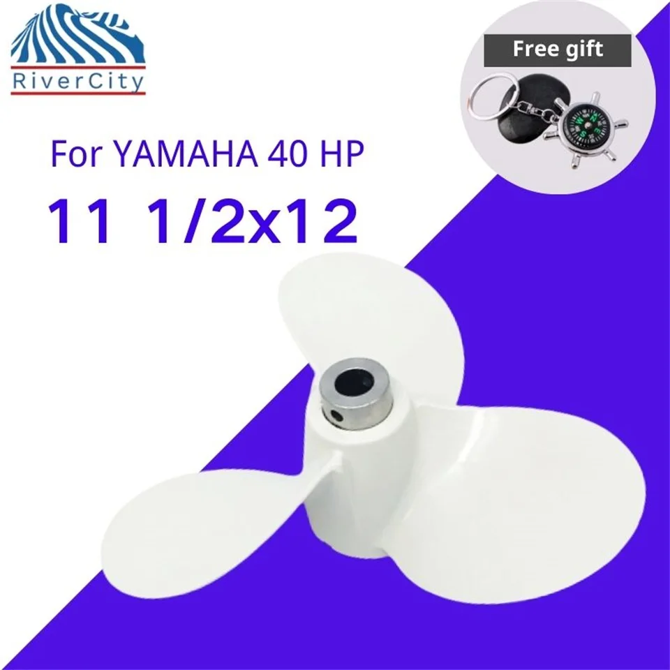 Outboard Propeller For Yamaha 40hp 11 1/2x12 Boat Aluminum Alloy Screw 3 Blade Pin Drive Spline Marine Engine