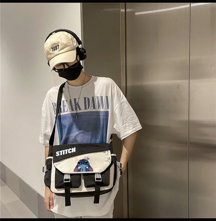 MINISOStarCraft Baby Shoulder Bag Cartoon Stitch Campus College Student High School Student Crossbody Bag High Capacity Backpack