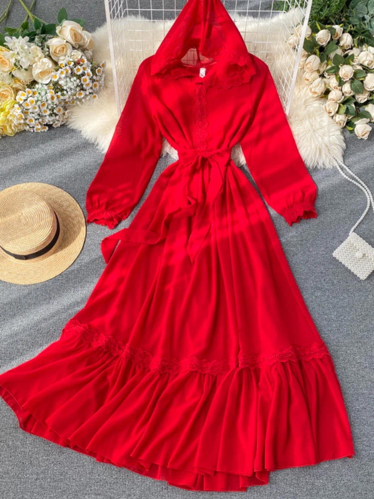 Red Hooded Long Dress: My Real Experience Wearing It to the Coastal Town  Festival