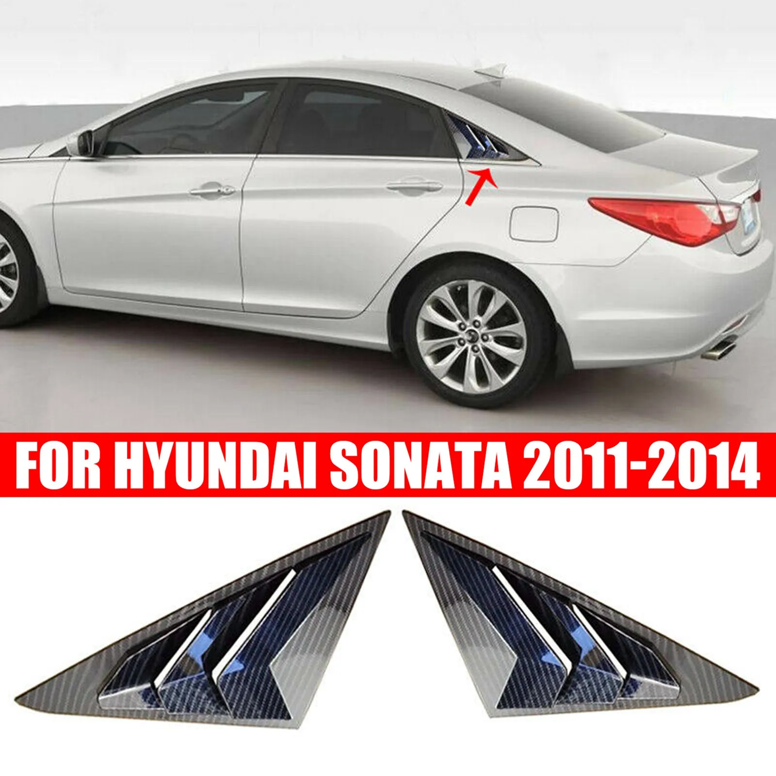 

Carbon Fiber Side Window Louver Shutter Cover 2pcs for Hyundai Sonata 2011-2014