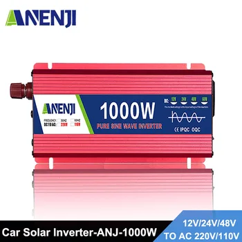 1000W Pure Sine Waveอินเวอร์เตอร์12V/24V /48V DC To AC 110V/220Vแบบพกพาแรงดันไฟฟ้าConverterรถอินเวอร์เตอร์พลังงานแสงอาทิตย์ 1