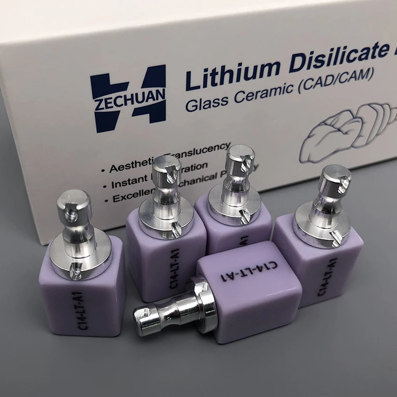 C14 LT/HT Lithium Disilicate Cad Cam Dental Translucency Materials Emax Glass Ceramic Blocks 3