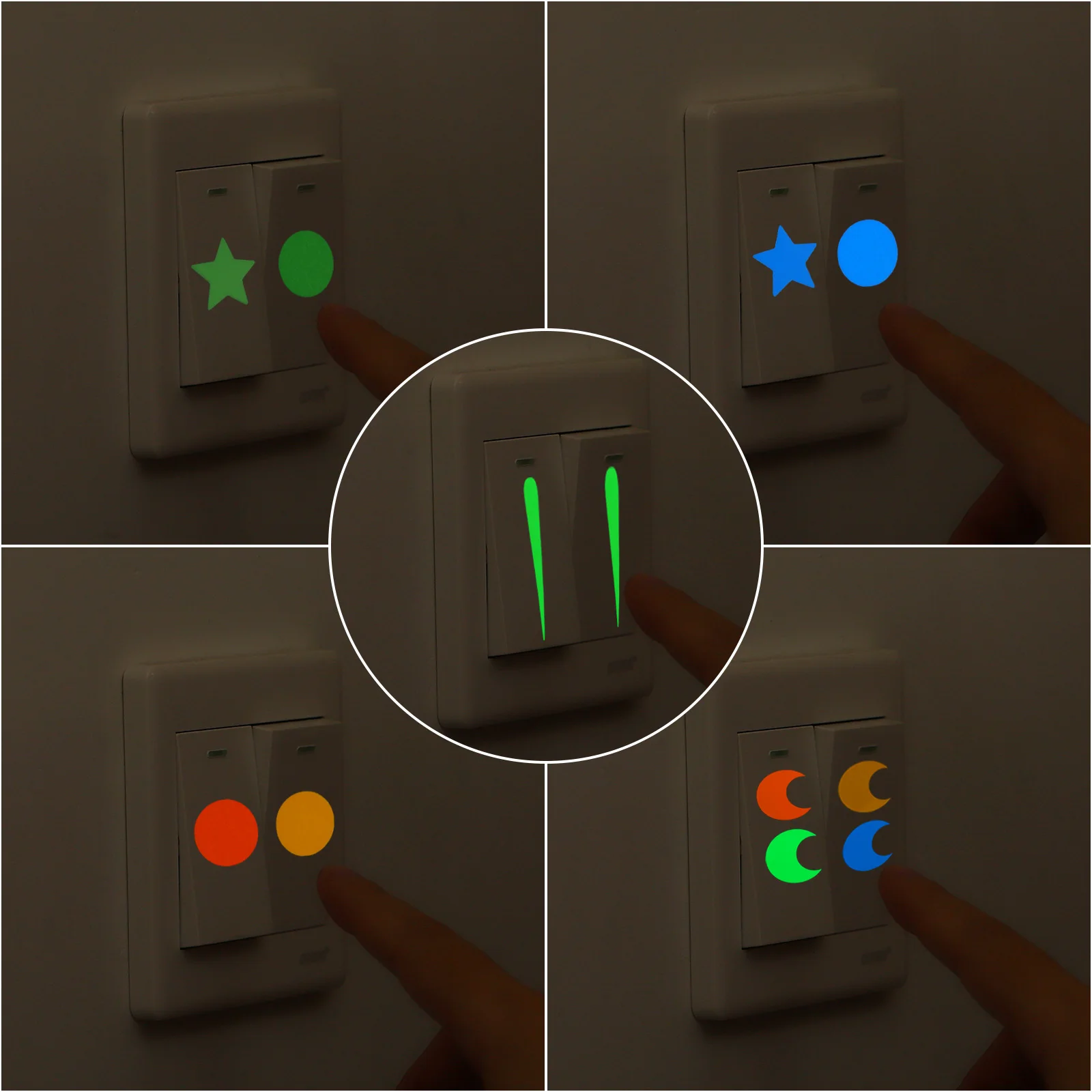 Glow in the Dark Tape Dots, 1 Set Dots Sticker Green for Walls Parties Marking Decorations